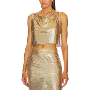 Lovers And Friends 'Sascha' Gold Chainmail Top Size S